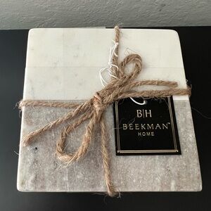 New Global Marketplace Square Marble Coasters - Set Of 4.